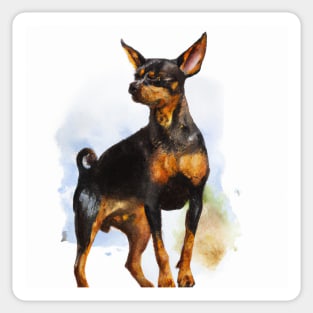 Miniature Pinscher Watercolor - Dog Lovers Sticker